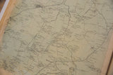 Antique Bedford Katonah NY map detail with intricate roads, property lines, and faint green.