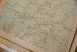 Detailed view of the antique Bedford map, showing intricate roads, property lines, and aged texture.