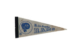 Mid-20th century Los Angeles Rams felt pennant, blue team logo on aged off-white, 5