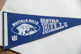 Vintage Buffalo Bills felt pennant with team name, buffalo, and NFL logos.