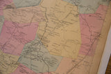 Hand-colored map of Katonah area, featuring roads, names, and pale pink and yellow.