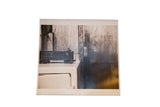 Wells Fargo Cowboy black and white photograph print with train car, 36x36 inches.