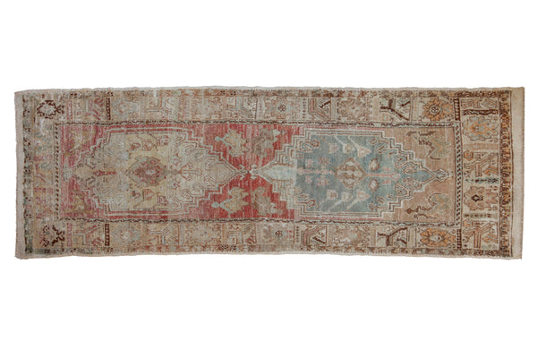 3.5x9.5 Vintage Distressed Oushak Rug Runner // ONH Item 9794