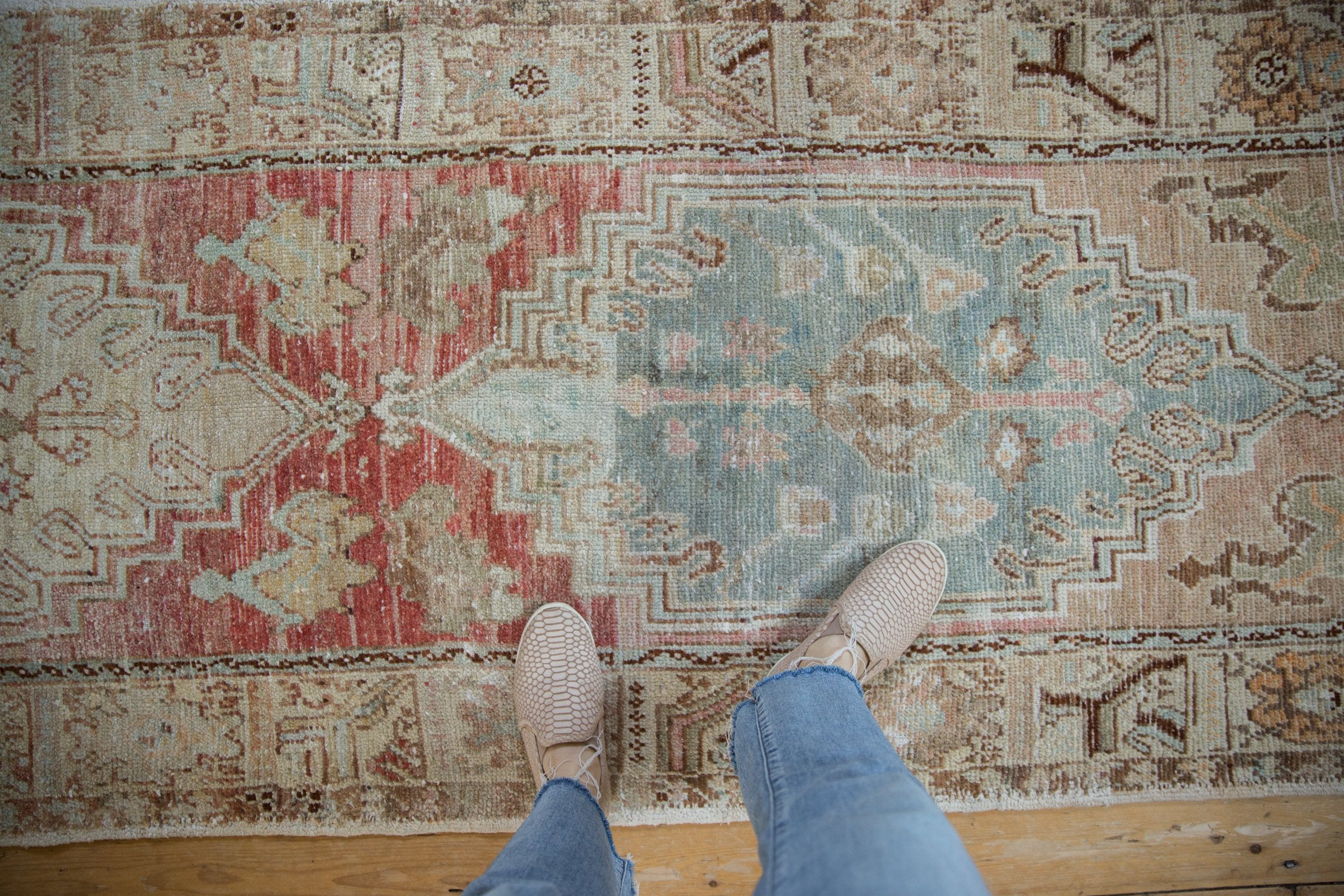 3.5x9.5 Vintage Distressed Oushak Rug Runner // ONH Item 9794 Image 1