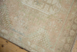 Vintage distressed Karaja runner pile showing even wear, pale pink and sand.
