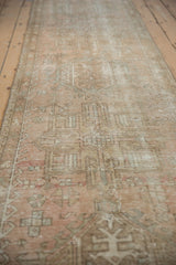 Vintage distressed Karaja runner with muted geometric pattern and worn pile texture.
