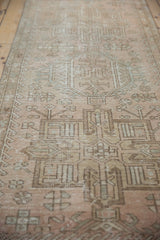 Distressed Karaja runner showcasing even wear, faded blush, and coffee geometric motifs.