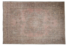 6.5x9.5 Vintage Distressed Tabriz Carpet // ONH Item 9798