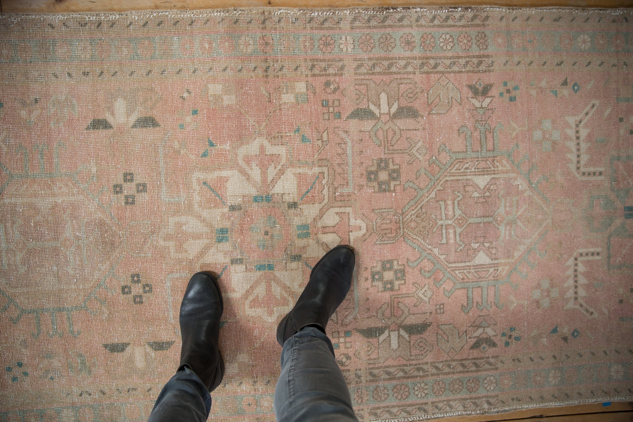 3.5x12.5 Vintage Distressed Karaja Rug Runner // ONH Item 9801 Image 1