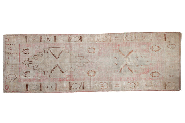 3.5x11 Vintage Distressed Oushak Rug Runner // ONH Item 9809