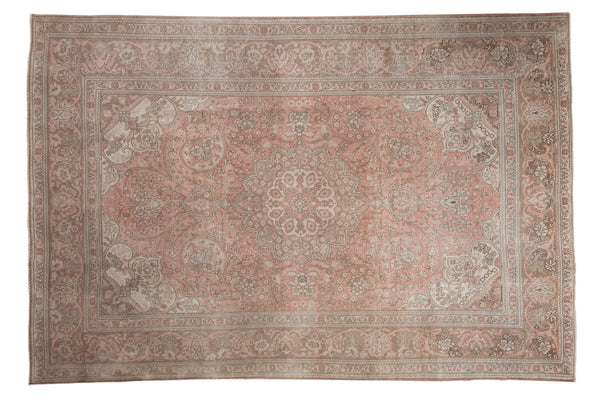 6.5x9.5 Vintage Distressed Tabriz Carpet // ONH Item 9814