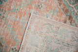 Hand-knotted foundation and original side cord of a vintage distressed Oushak rug runner.
