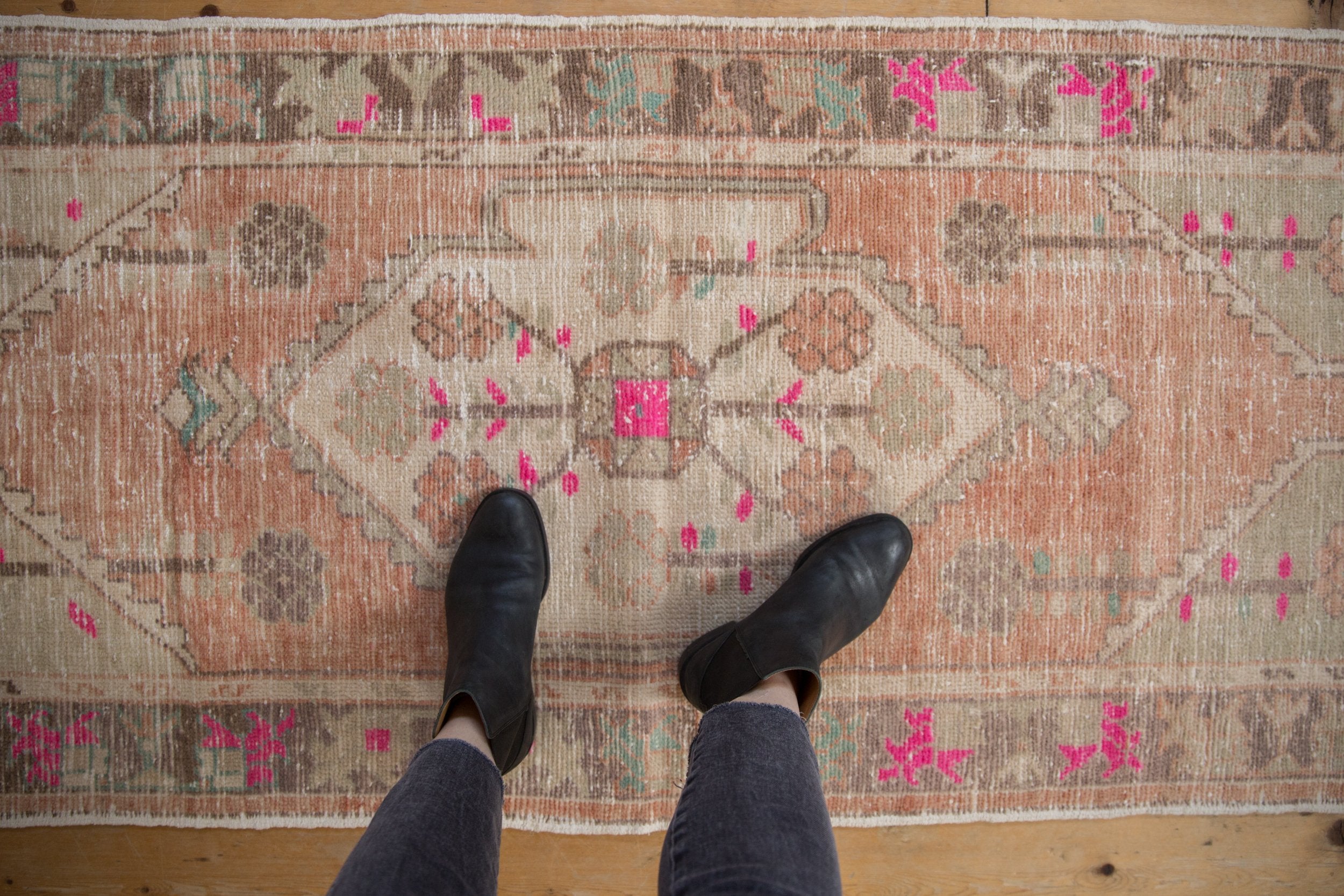 2.5x6 Vintage Distressed Oushak Rug Runner // ONH Item 9854 Image 1