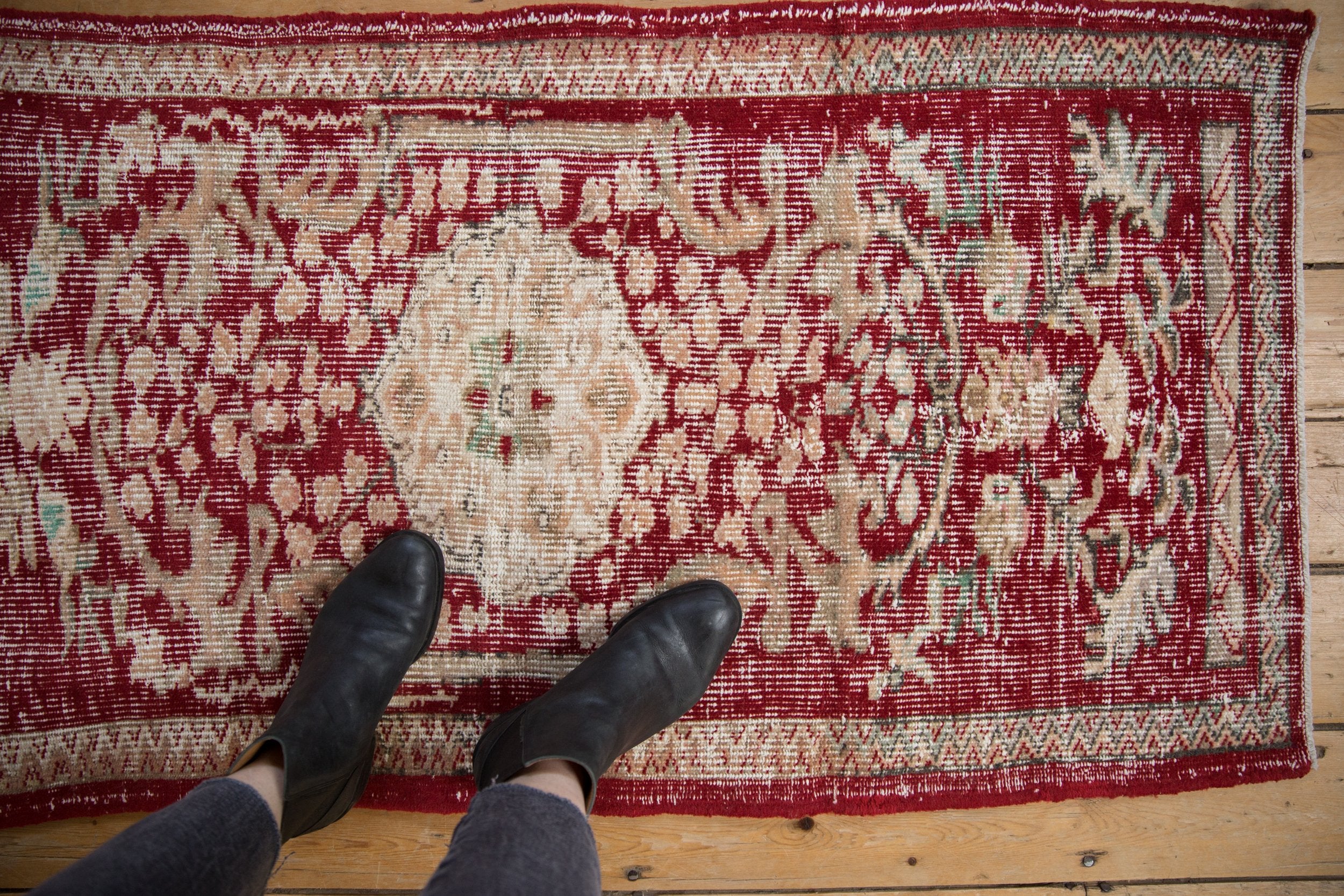 2.5x5 Vintage Distressed Oushak Rug Runner // ONH Item 9856 Image 1