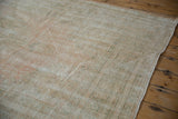 Mostly even wear across the knot heads of a vintage distressed Oushak rug pile.
