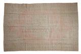 Distressed vintage Oushak carpet, pale pink, ivory, and seafoam green abrashed field, 6'1