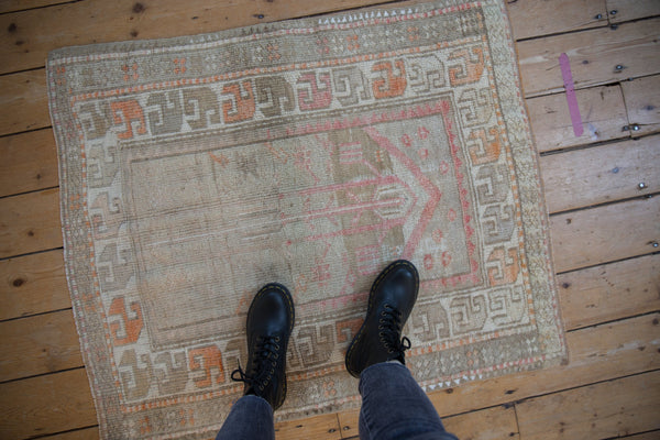 3x3.5 Vintage Distressed Oushak Square Rug // ONH Item 9892 Image 1