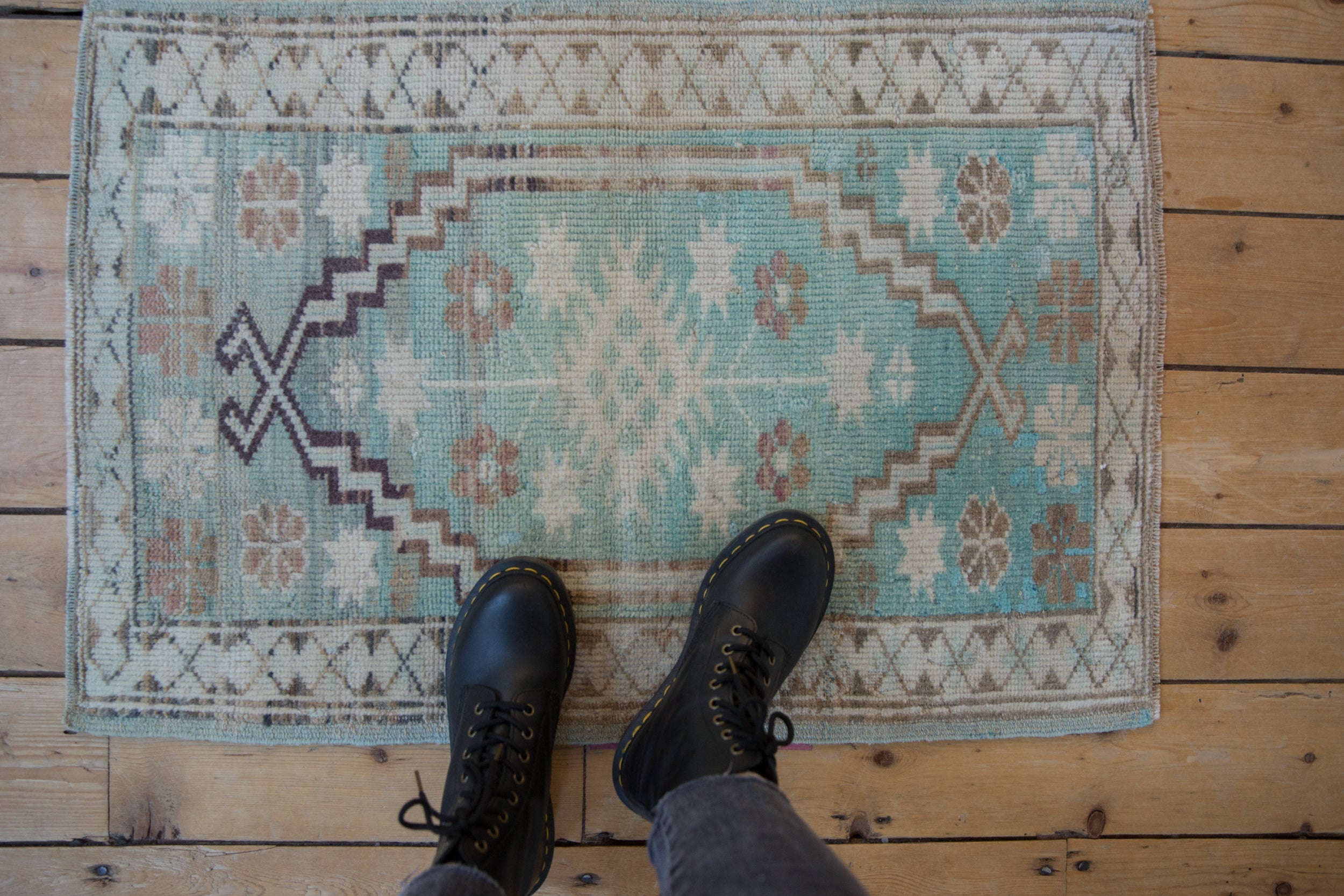 2x3 Vintage Distressed Oushak Rug Mat // ONH Item 9899 Image 1