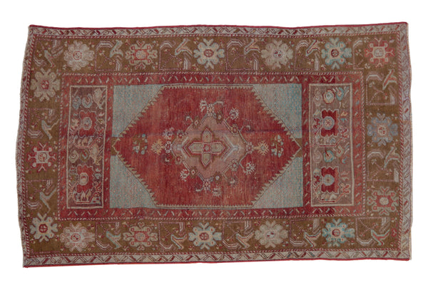 3.5x5.5 Vintage Distressed Anatolian Rug // ONH Item 9903