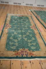 Vintage Chinese Nichols runner's sand border with cherry red Rococo details and emerald vinery.