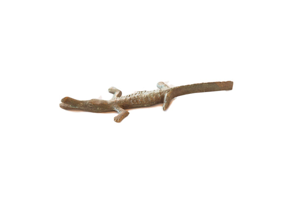 Vintage African Bronze Casting of Crocodile // ONH Item AB00113