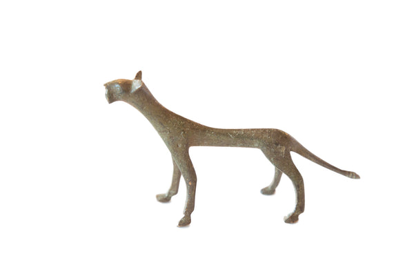 Vintage African Bronze Casting of Cheetah // ONH Item AB00116