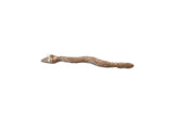 Vintage African bronze snake casting with a rustic patina and incised linear texture.