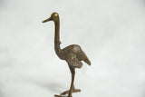 Standing vintage African bronze ostrich gold weight, textured finish from lost wax casting.