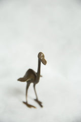 Sculpted head and long neck of the vintage African bronze ostrich gold weight.