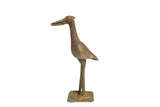 Vintage African bronze fishing bird sculpture, rich textured patina, 10in tall.