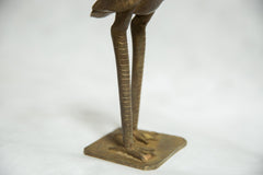African Bronze Vintage Scuplture Casting Fishing Bird Single Feather no Fish