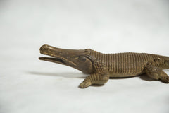 African Bronze Vintage Scuplture Casting Crocodile