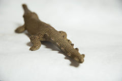 African Bronze Vintage Scuplture Casting Crocodile