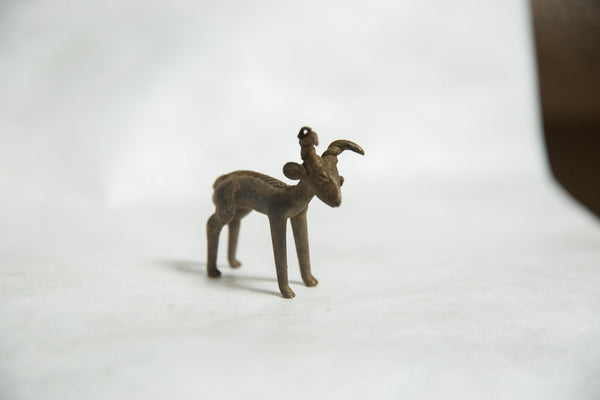 Vintage Dark Ram Curled Horn Bronze Gold Weight