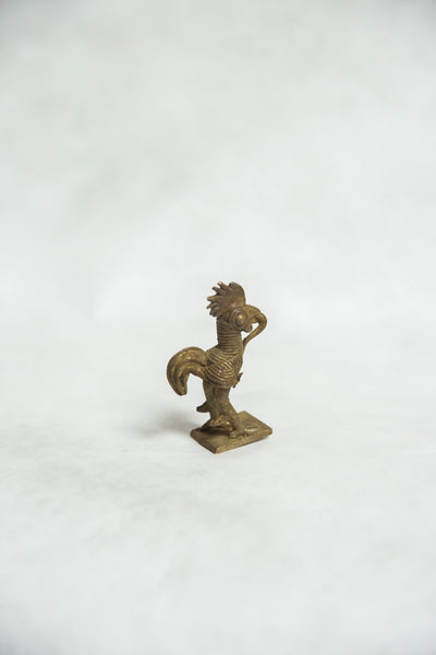 Vintage Dark Rooster Bronze Gold Weight