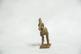 Vintage dark rooster bronze gold weight, its handmade form with dark iron-like patina.