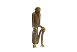 Vintage African bronze monkey sculpture, seated with hand out, aged patina, 9.5 inches tall.