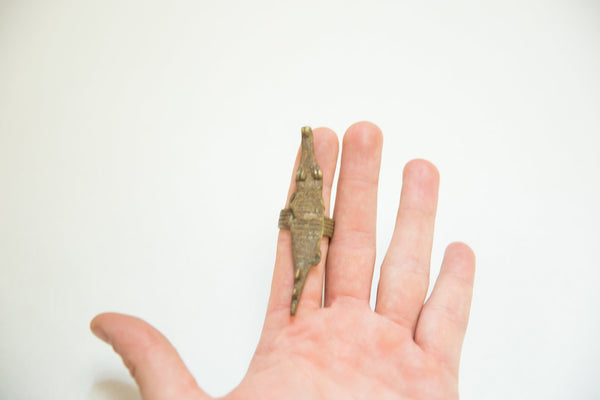 Vintage African Bronze Crocodile Ring
