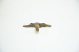 A vintage African bronze ring cast in the shape of a long crocodile.