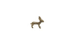 Vintage Ashanti gold weight of a small bronze rabbit with a dark, aged patina.