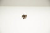 Vintage African bronze ring with a textured band and facing double bird motif.