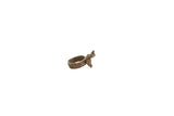 A vintage African bronze ring featuring a double bird motif on a textured band.