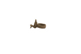 Vintage African bronze duck ring with a textured cast band and dark aged patina.