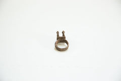 Vintage African Bronze Double Chameleon Ring