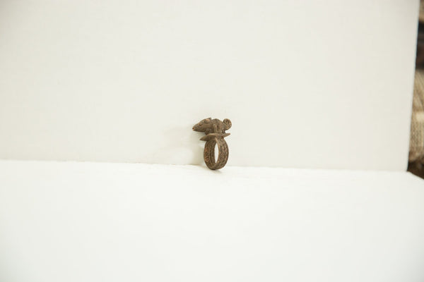 Vintage African Bronze Double Chameleon Ring
