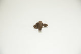 Profile view of the textured band on a vintage African bronze gecko ring.