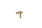 Vintage African bronze fish ring with detailed casting and a textured band.