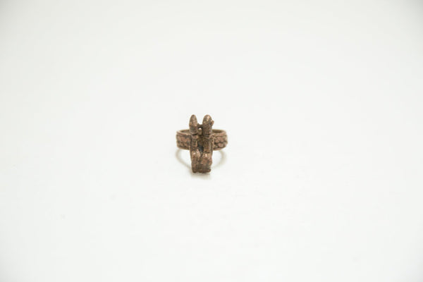 Vintage African Bronze Two People Ring