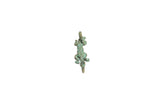 Vintage African bronze crocodile charm with detailed casting and a green aged patina.
