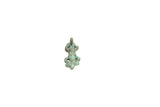 Vintage African bronze lizard charm with a weathered, greenish patina.